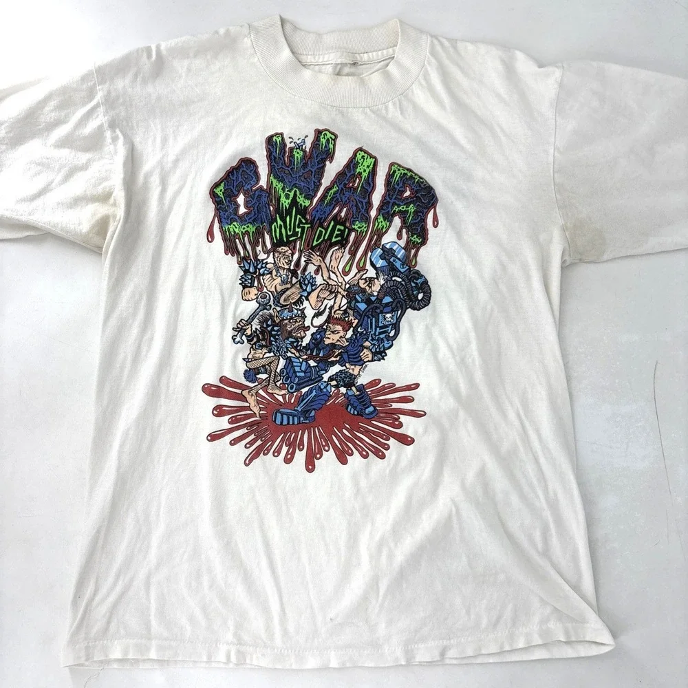 Vintage 80s GWAR Must Die Shirt Party Tour Metal Band Grunge XL 90s SUPER RARE!